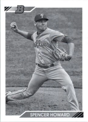 2020 Bowman Heritage Prospects Black and White #BHP55 Spencer Howard - NM-MT - Image 1 of 2