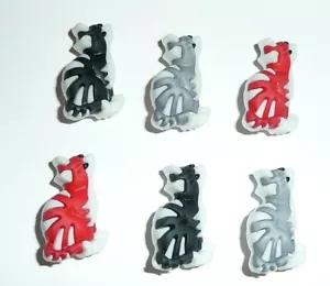Süße Katze Katzen - 3D detaillierte realistische Schaftknöpfe (6) 1/2 "x 3/4" Katze Knöpfe - Bild 1 von 5