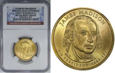 2007 NGC MS66 MADISON MISSING EDGE LETTERING ~ RARE NON-SMS VERSION! - Image 1 of 4