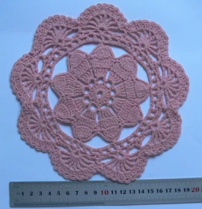 DARK MELON Doily 195mm Across Round - Hand Crochet - CRDDkMln195A - HCr - Picture 1 of 3