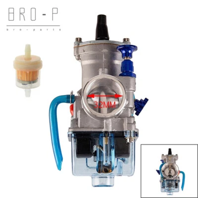 Carburador lateral plano para carreras Honda Kawasaki Suzuki Yamaha YZ85 YZ 80 100 125 Foto 1 de 4