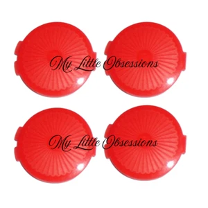 Tupperware Set of 4 RED Mini Clamshell Pill Keepers Round Pocket Containers~New - Picture 1 of 4