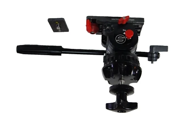 Sachtler DV V14 II FLUID HEAD PAN BAR TDOWN KNOB WEDGE PLT SCREWS SERVICED 24Lbs - Image 1 of 4