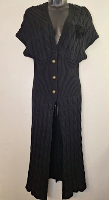 Cárdigan suéter plumero tejido con cable vintage para mujer talla M caprichoso cabaña boho Foto 1 de 4