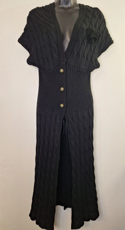 Cárdigan suéter plumero tejido con cable vintage para mujer talla M caprichoso cabaña boho Foto 1 de 4