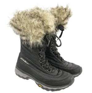 Eddie Bauer Black Faux Fur Lined 200 Gram Waterproof Snow Boots Women's 6 - Picture 1 of 11