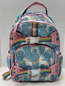 Pottery Barn Kids Small Mackenzie Backpack Aqua Unicorn Rainbow Parade Pink - Picture 1 of 19