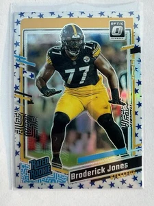 2023 Optic Broderick Jones #285 Rated Rookie Blue Stars Holo Prizm - Picture 1 of 2