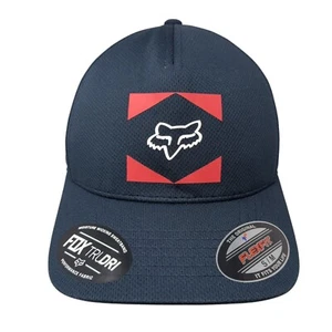 FOX Trudri Fitted Hat Blue S/M Embroidered Performance Fabric Flexfit Polyester - Picture 1 of 8