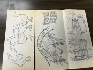 WB-491 Workbasket Iron-On Transfer-Geese, HOme Sweet Home, BUtter churn, apples+ - Picture 1 of 1