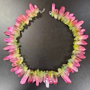 1000ct 20" Vintage Watermelon Tourmaline Necklace 55 1-2" Crystals Very Rare Big - Picture 1 of 6