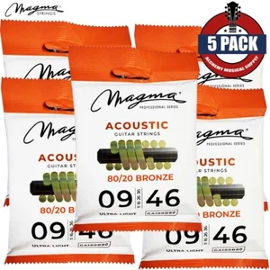 5er-Pack Magma GA100B80 80/20 Bronze Akustikgitarrensaiten 09-46 Ultraleicht - Bild 1 von 1
