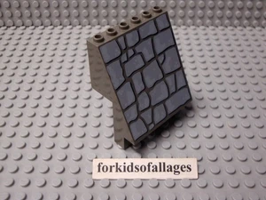 Lego 30156 Panel 4x6x6 Sloped Printed Gray Rock Stone Pattern Wall 30156px1 - Picture 1 of 3