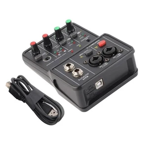 New 14*10*4.4cm 2-channel audio mixer Sound Card For 20Hz-20KHz Frequency - Photo 1/15