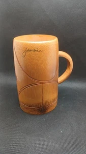 Taza de cerveza Jamaica tallada a mano de bambú taza Tiki Bar recuerdo decoración mango  - Imagen 1 de 5