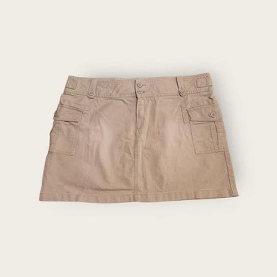 Minifalda cargo vintage Y2k principios de la década de 2000 Old Navy bronceada tiro bajo preppy talla 14 Foto 1 de 4