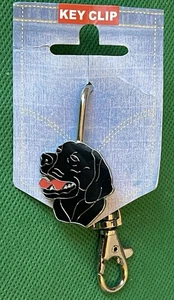 Black Labrador Lab Retriever Key Clip KeyChain KeyRing Purse Hook - Picture 1 of 5