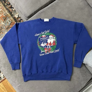 Vintage USPS Post Office "Have A Cool Yule" Sweatshirt Lee Heavyweight Sz Large - Picture 1 of 9