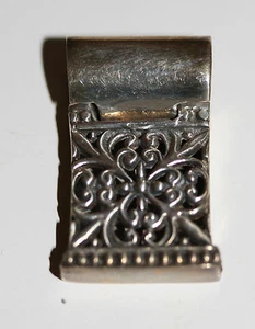 Beautiful bali sterling silver slide pendant with intricate floral design - Picture 1 of 3