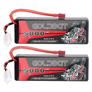 GOLDBAT 11.1V 5000mAh 3S 50C LiPo RC Battery Hard Case Pack with T Connector ... - Picture 1 of 7