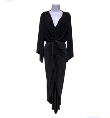 Maxi Vestido Para Mujer MISA Los Angeles Tega Manga Larga Alto Bajo Mediano Negro Nuevo con Etiquetas Foto 1 de 4