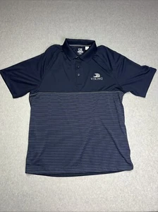 Cutter And Buck CB DryTec Navy Blue Polo Viking Ship Logo Shirt - Picture 1 of 11