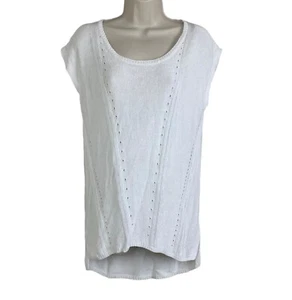 Philosophy Rebublic Clothing Large Womens Sweater Sleeveless Tunic White Ivory - Picture 1 of 8