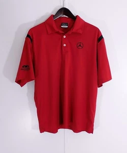 Nike Golf Dri-Fit Mercedes-Benz rotes Poloshirt Herren Größe Medium gesticktes Logo - Bild 1 von 8