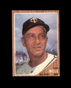 Sam Mele Hand Signed 1962 Topps Minnesota Twins Autograph - Picture 1 of 2