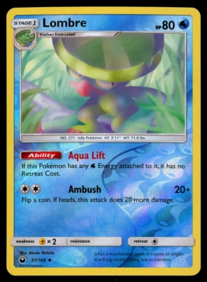 Pokemon Card Celestial Storm Lombre 37/168 Reverse Holo Uncommon - NM - Image 1 of 2