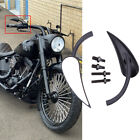 Black Motorcycle Mirrors For Harley Davidson Fatboy Lo Softail Breakout FXBRS A+