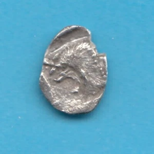 Griechische Antike, AR-Hemiobol, Mysia/Kyzikos, Eber-Löwe,um 500 v.Chr., ca.0,3g - Bild 1 von 2