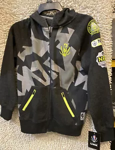 NBA UNK schwarz grau fluoreszierend gelb Reißverschluss NBA Jacke Größe Jugend Large - Bild 1 von 9