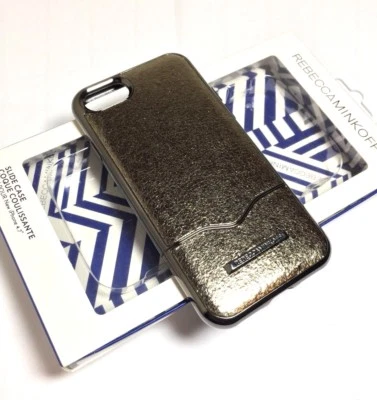 Rebecca Minkoff Lather Slide Case Coque Coulissante For iPhone 8/7 Gold/Black - Image 1 of 4