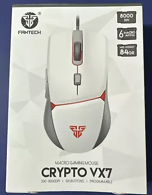 Fantech Crypto VX7 Macro Gaming Mouse White/Gray New In Box - Image 1 of 4