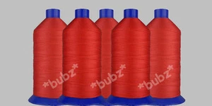 FIVE 3,000m SPOOLS BONDED NYLON STRONG SEWING THREAD 20s RED TKT LEATHER REPAIR - Picture 1 of 1