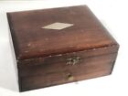 Antique Primitive Solid Wood Storage Box Writing Dovetail Corners Lid Display