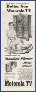 Vintage 1953 MOTOROLA TV Television Model 21K6 Ephemera 1950's Print Ad - Picture 1 of 1