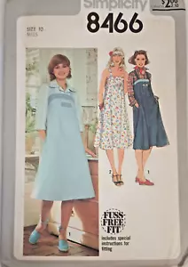 Vestido de mujer Simplicity 8466 1978 patrón de costura nuevo talla 10 sobre dañado - Imagen 1 de 6