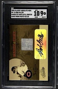 2005 Absolute Bob Feller Game Used Pants Auto SGC 9 Auto 10 MT HOF Autograph - Picture 1 of 2