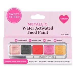 Sweet Sticks Valentines Theme Palette - Metallic Water Activated Food Paint - Picture 1 of 3