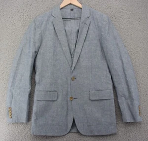 J Crew Ludlow Blazer Jacket Men 36 R Heather Blue Somelos Linen Unstructured - Picture 1 of 14