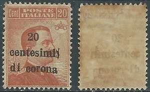 1919 TRENTO E TRIESTE EFFIGIE 20 CENT VARIETà SOPRASTAMPA MNH ** - UR45-9 - Imagen 1 de 1