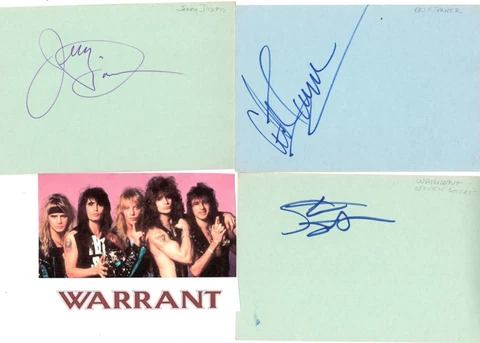 Warrant signed band member cards! Cover