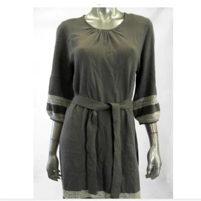 NY Collection Women Sweater Dress PL Petite Beige Ivory Pullover Knit - Image 1 of 4