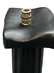 Vintage 925 Sterling Silver Barrel Black/Silver Charm - Picture 1 of 3