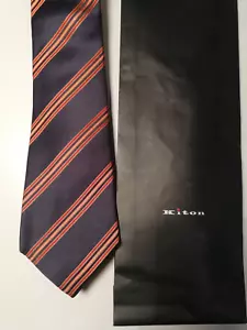 Corbata de cuello ""KITON"" vintage 2005, seda pura, totalmente nueva en embalaje original. - Imagen 1 de 3