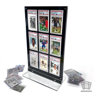 PSA Akrylowy wyświetlacz Wolnostojąca ramka na karty kolekcjonerskie 9 slotów Ochrona UV Pokémon Frame - Zdjęcie 1 z 4