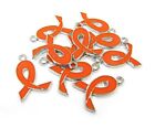 Cancer Awareness Charms Orange Ribbon charm Leukemia Kidney Cancer 21mm 10 pcs