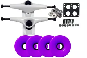 LONGBOARD Skateboard CAMION BIANCHI 76mm VIOLA RUOTA COMBO - Foto 1 di 1